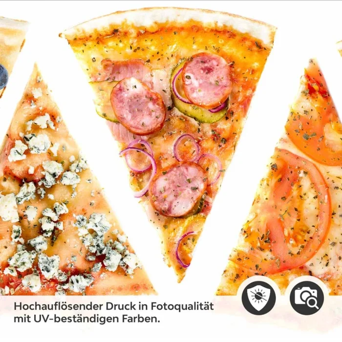 Küchenrückwand Folie Pizzagenuss - Viva Italia Bunte Pizza-Motive Detailbild 2