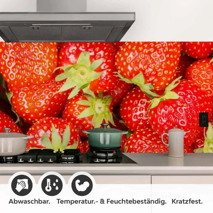 Küchenrückwand Folie Sommerliche Erdbeeren - Fruchtige Frische Detailbild 1