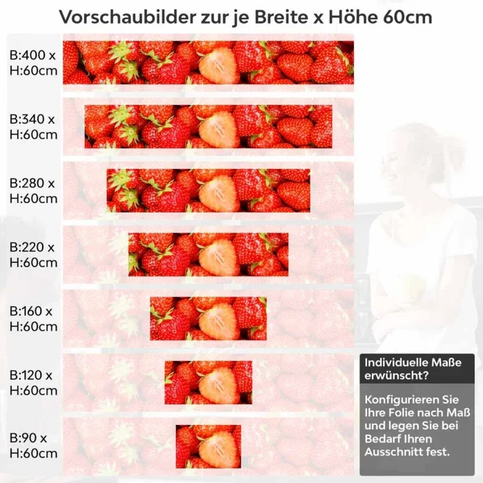 Küchenrückwand Folie Sommerliche Erdbeeren - Fruchtige Frische Höhe 60cm