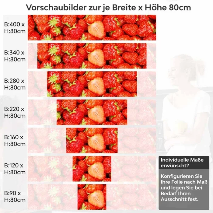 Küchenrückwand Folie Sommerliche Erdbeeren - Fruchtige Frische Höhe 80cm