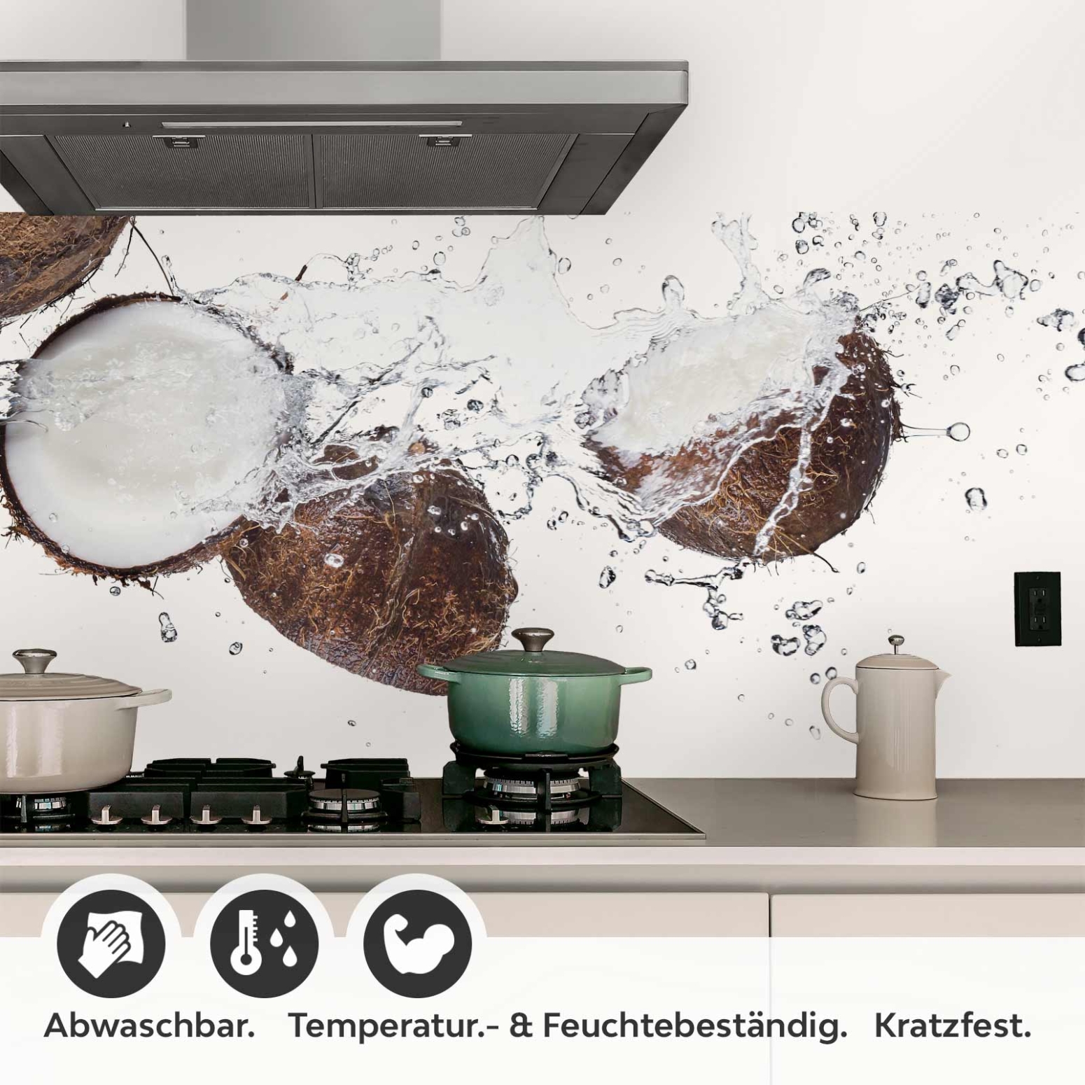 Küchenrückwand Folie Kokosnuss Splash Detailbild 1