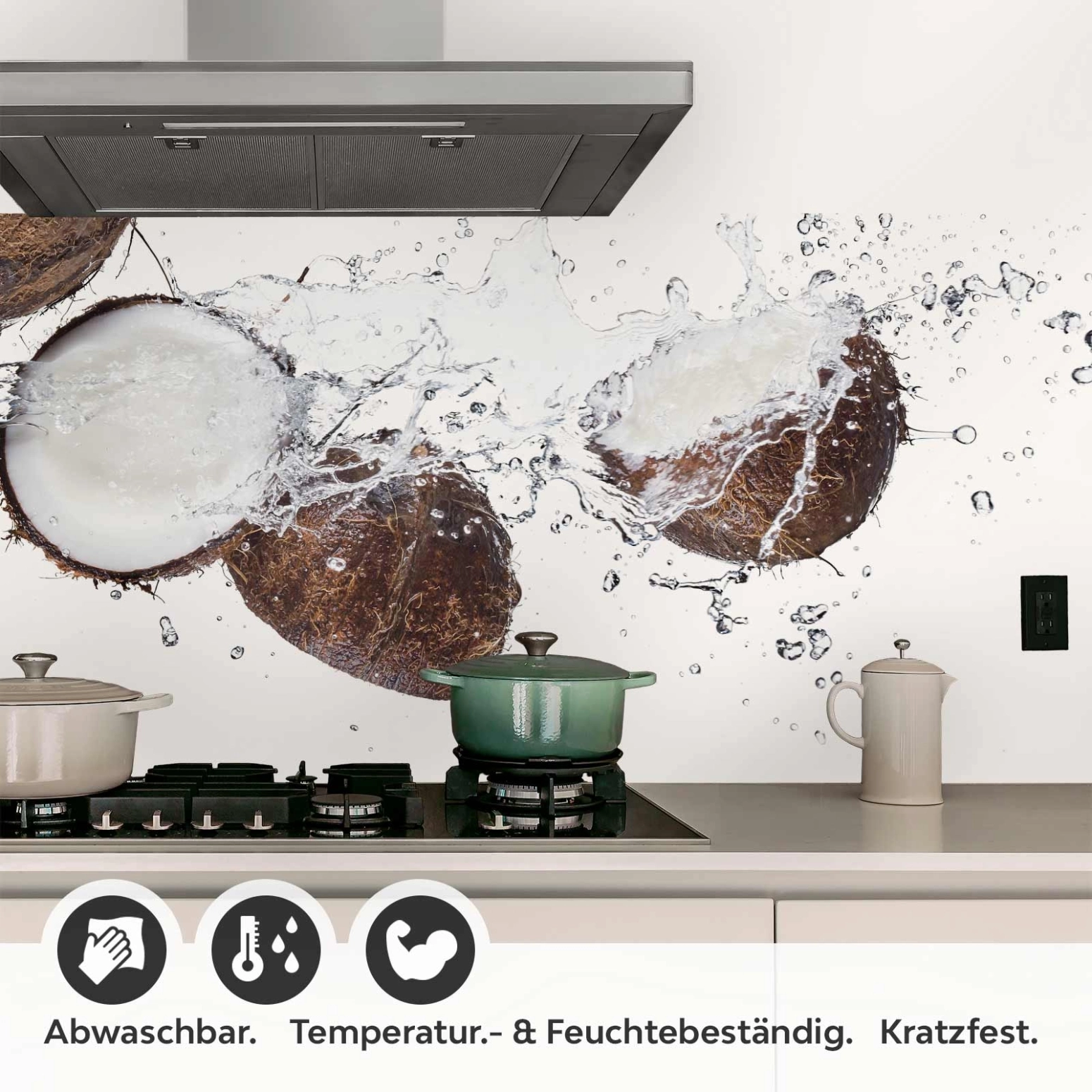 Küchenrückwand Folie Kokosnuss Splash Detailbild 1
