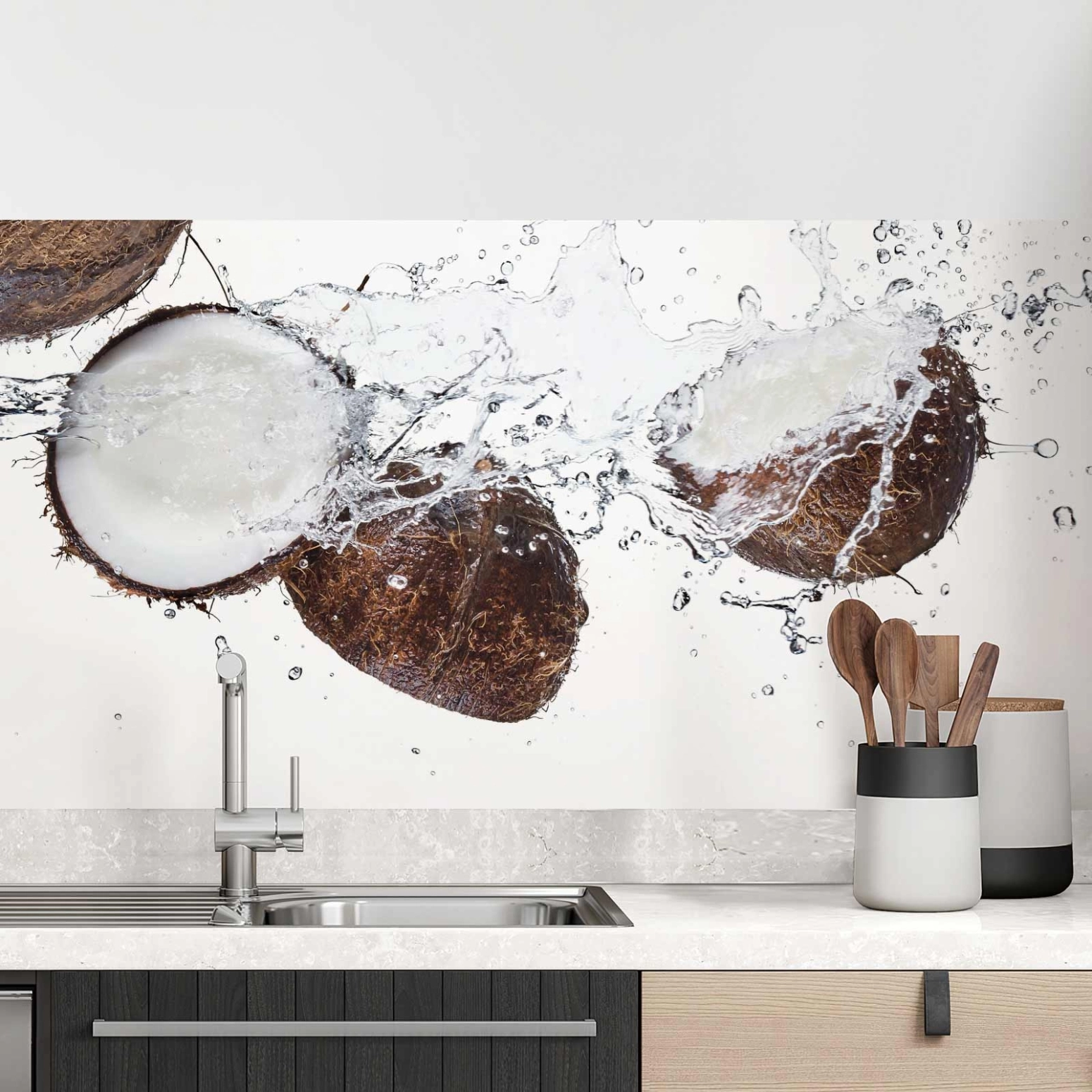 Küchenrückwand Folie Kokosnuss Splash