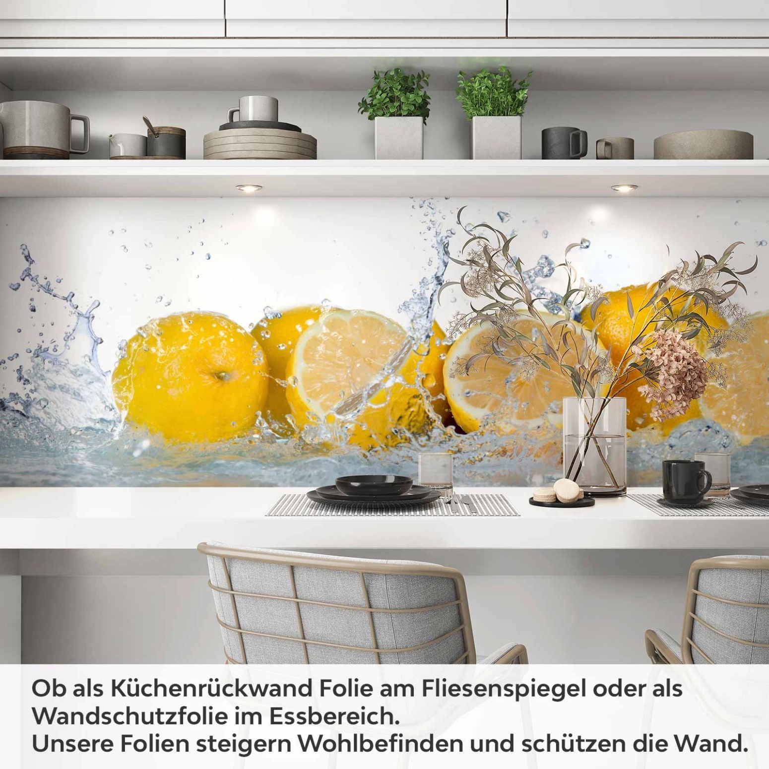 Küchenrückwand Folie spritzige Orangen Artikelbild 1
