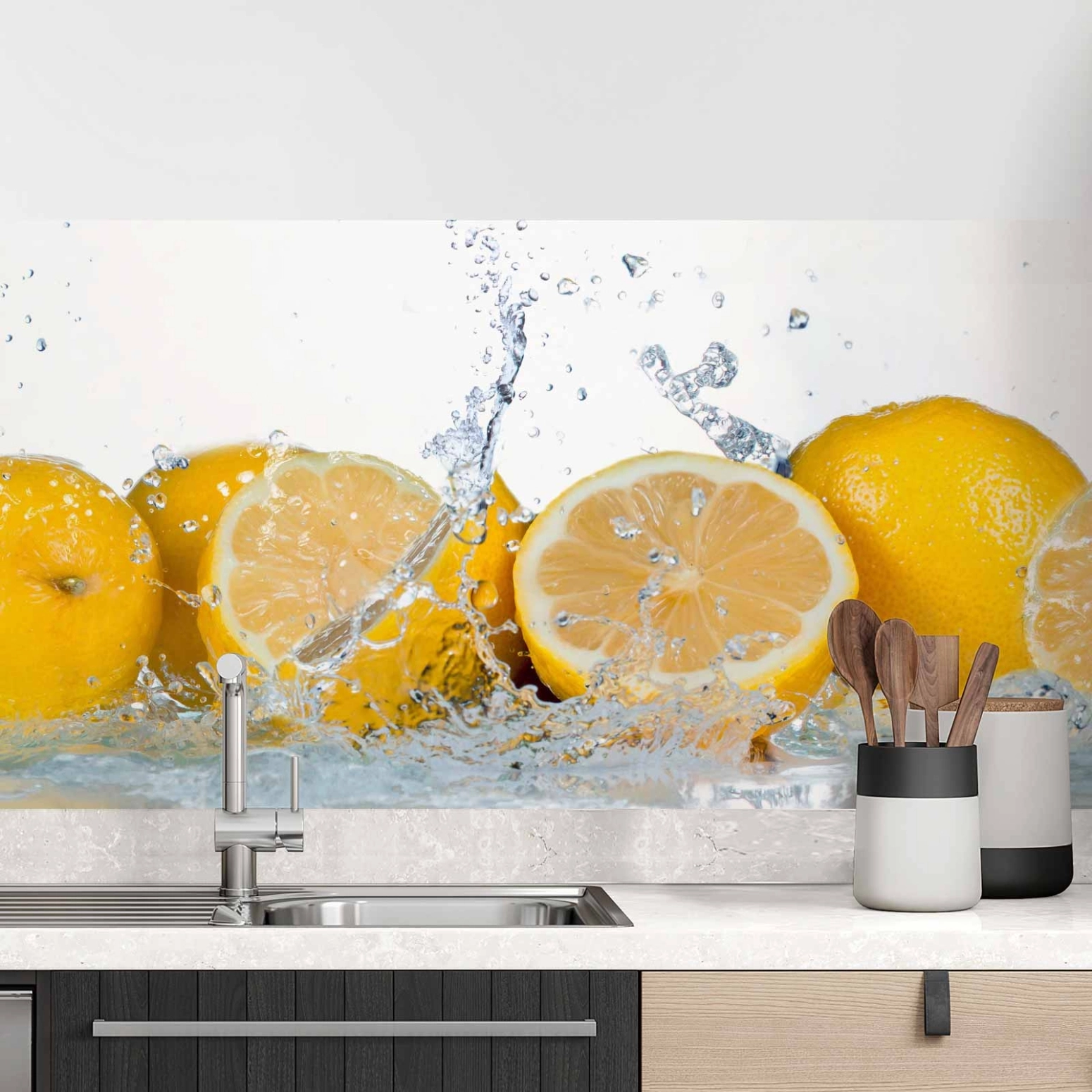 Küchenrückwand Folie spritzige Orangen