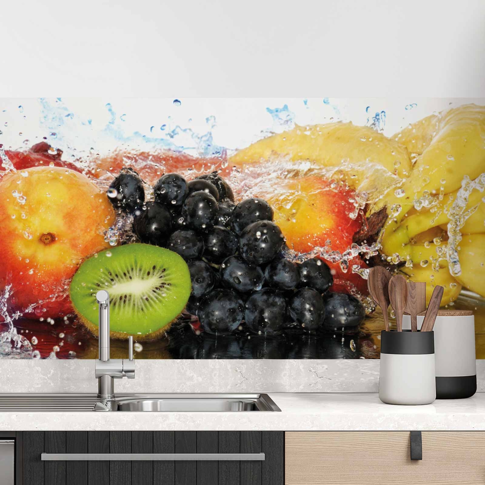 Küchenrückwand Folie Obstkorb