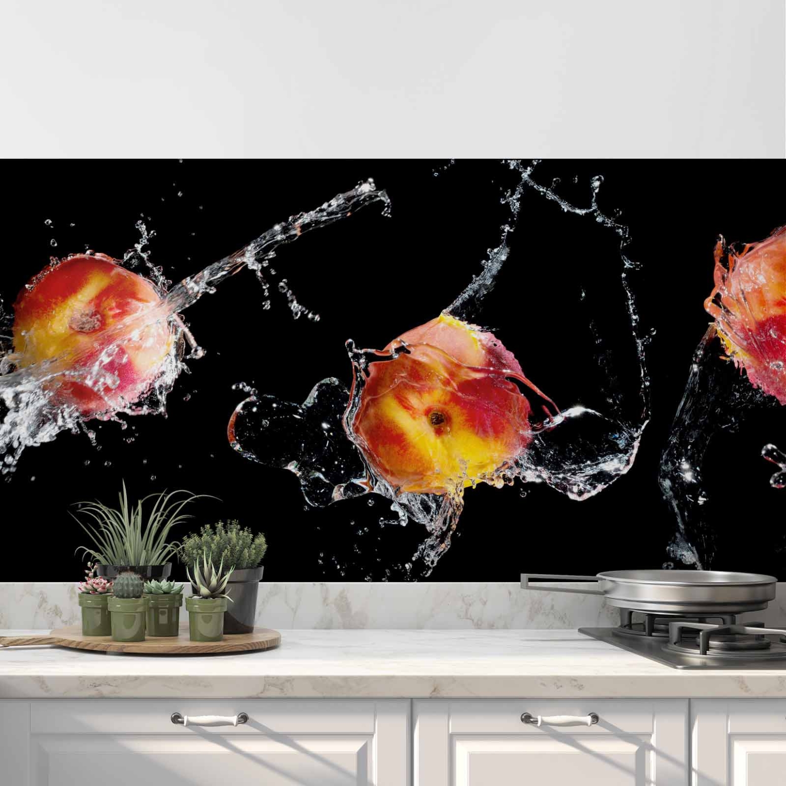 Küchenrückwand Folie Äpfel Splash