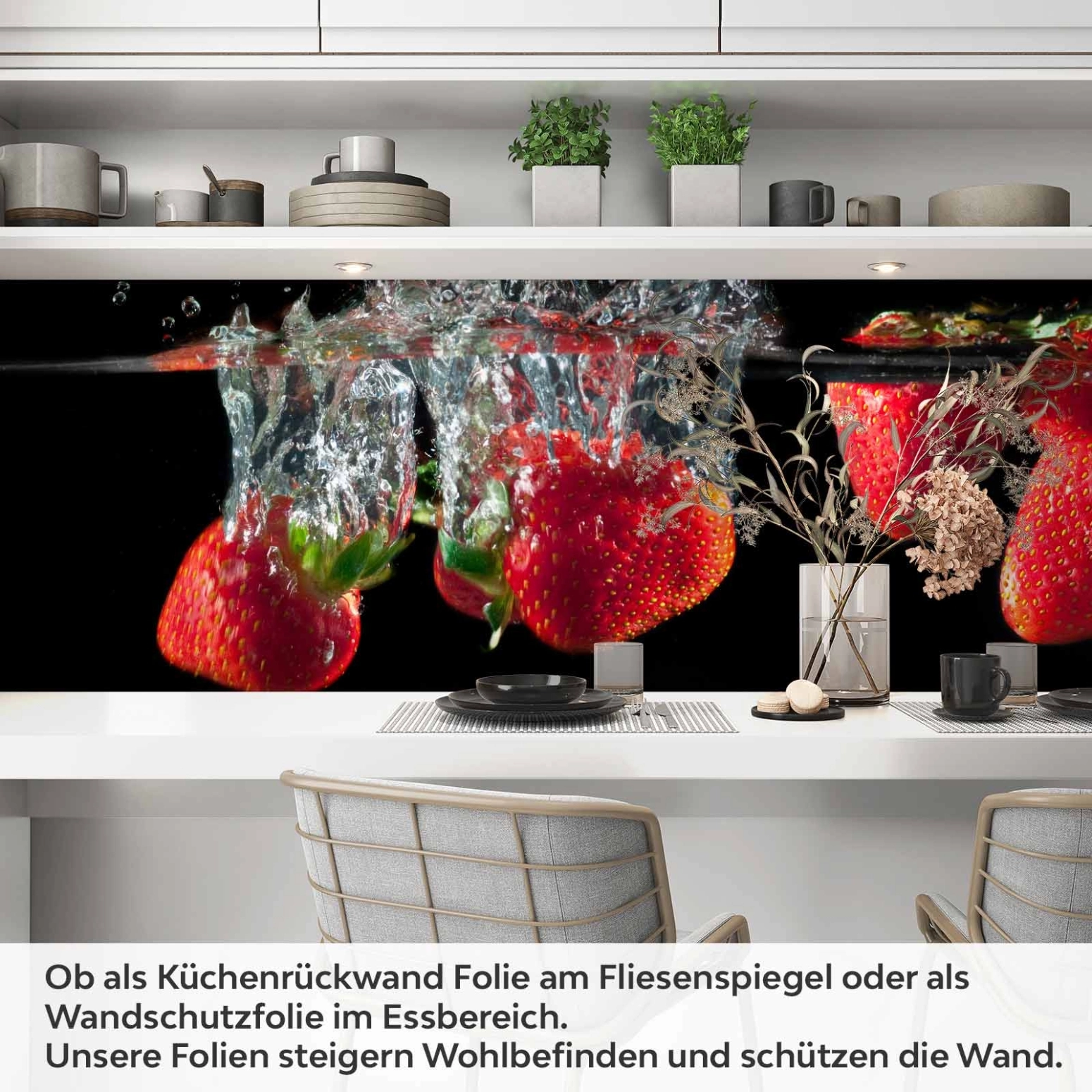 Küchenrückwand Folie frische Erdbeeren Artikelbild 1
