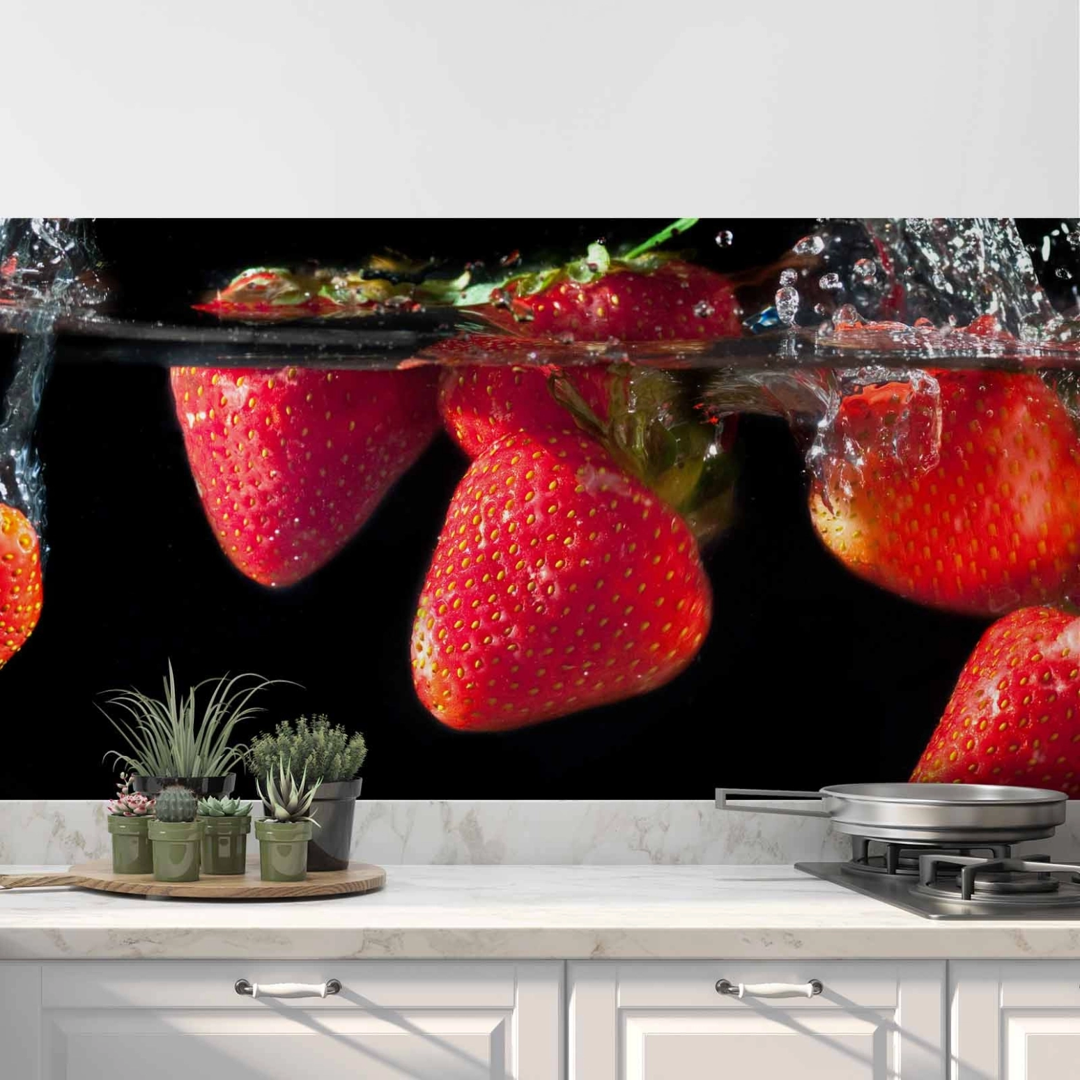 Küchenrückwand Folie frische Erdbeeren