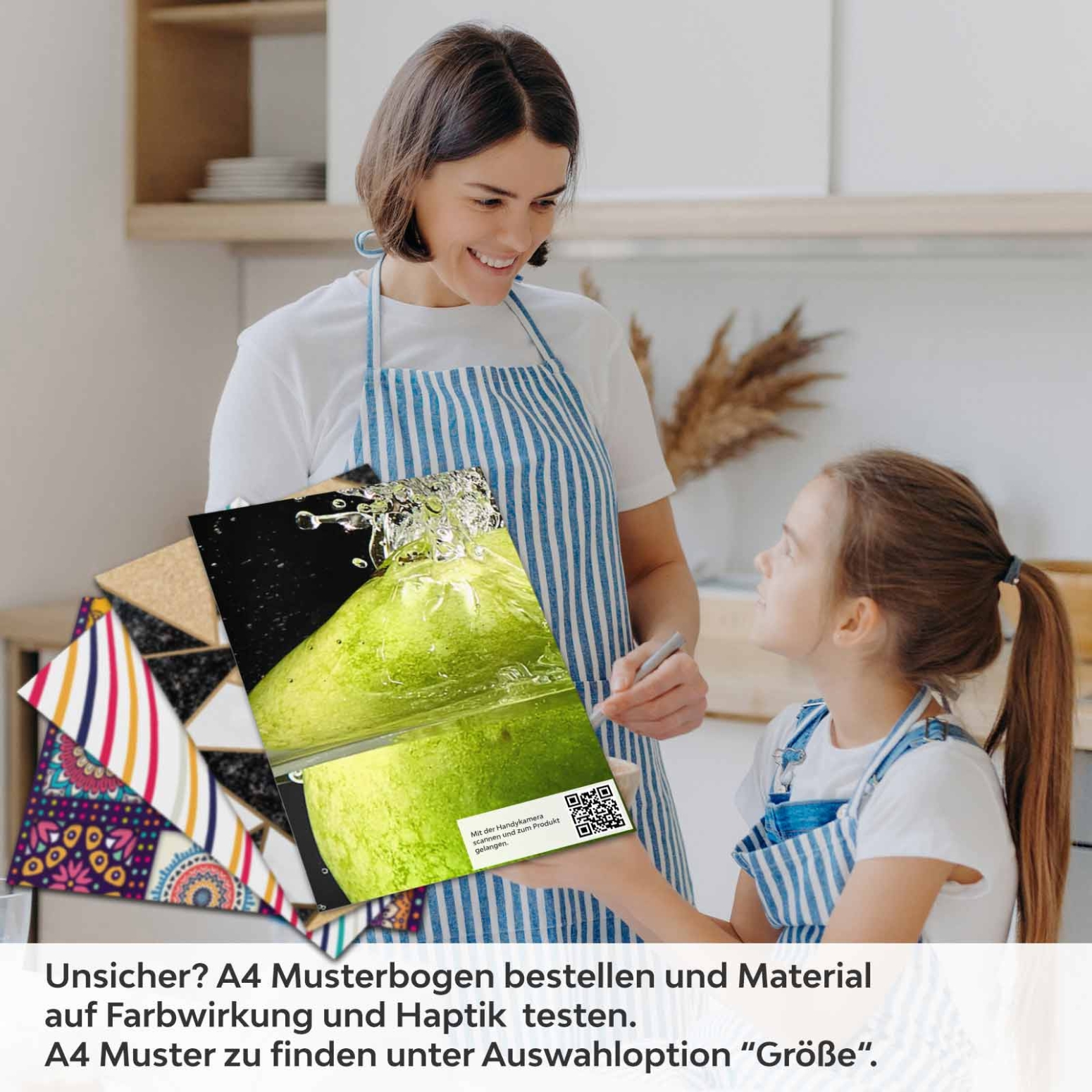 Küchenrückwand Folie grüne Äpfel A4 Muster