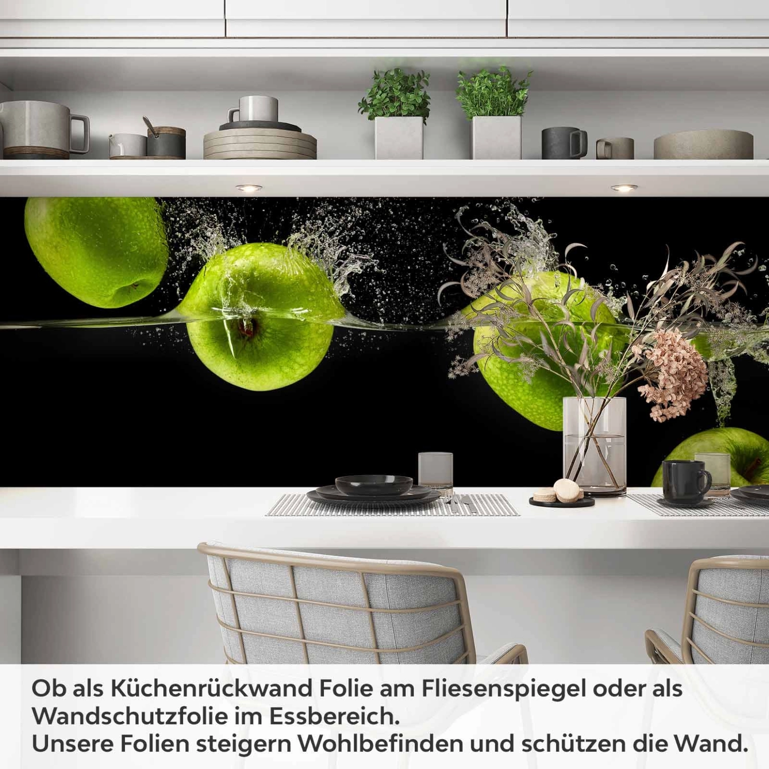 Küchenrückwand Folie grüne Äpfel Artikelbild 1