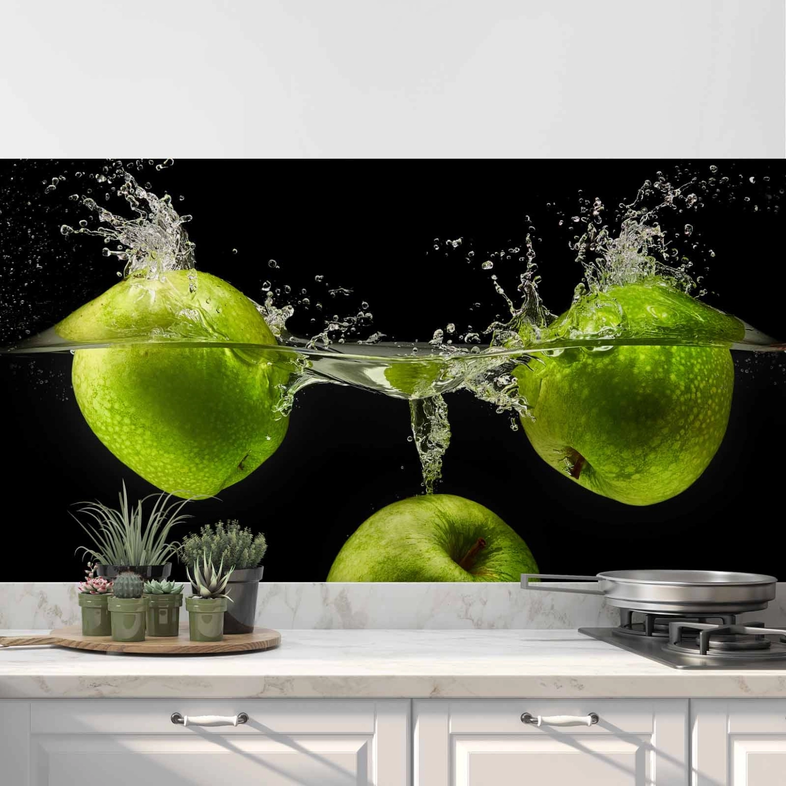 Küchenrückwand Folie grüne Äpfel