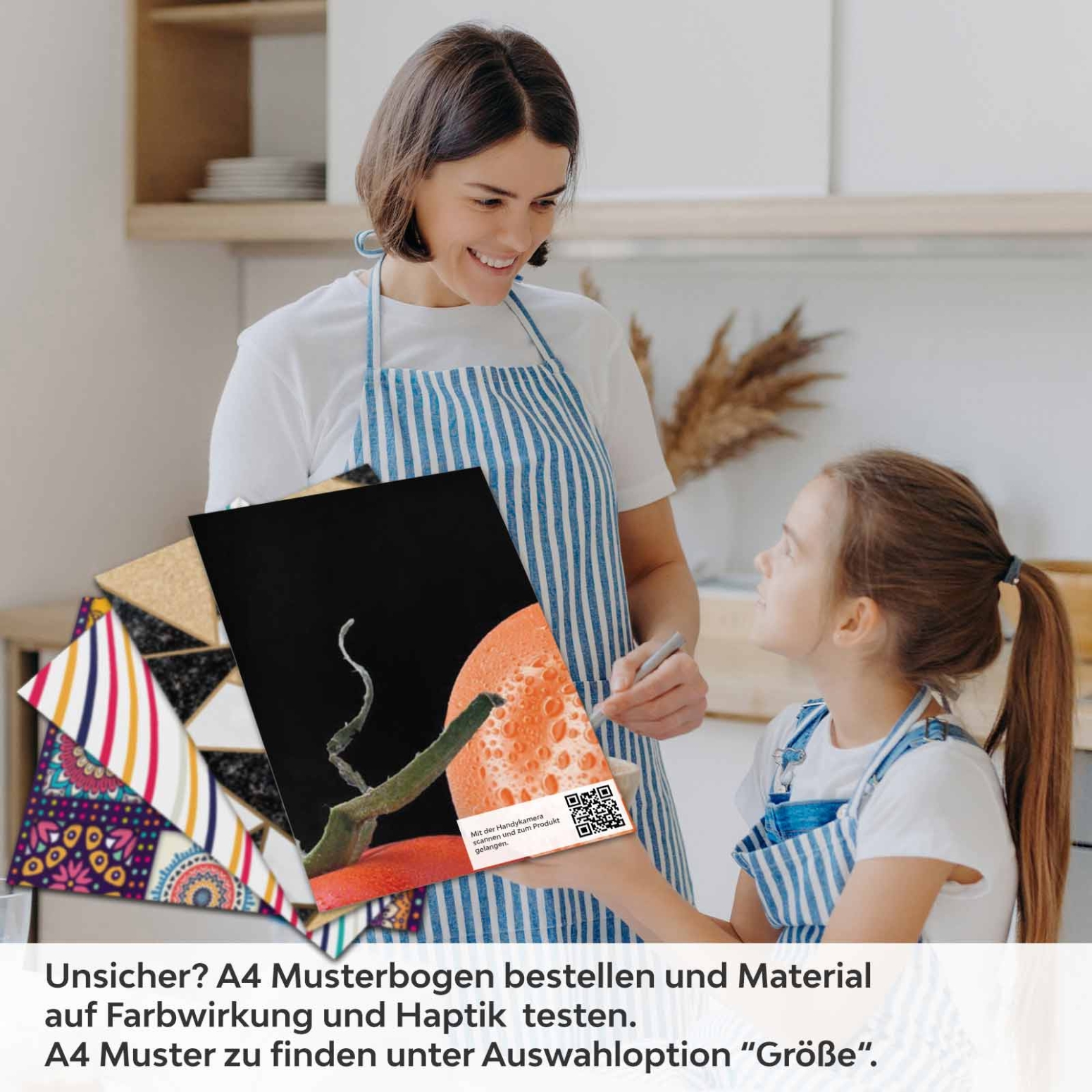 Küchenrückwand Folie farbige Äpfel A4 Muster
