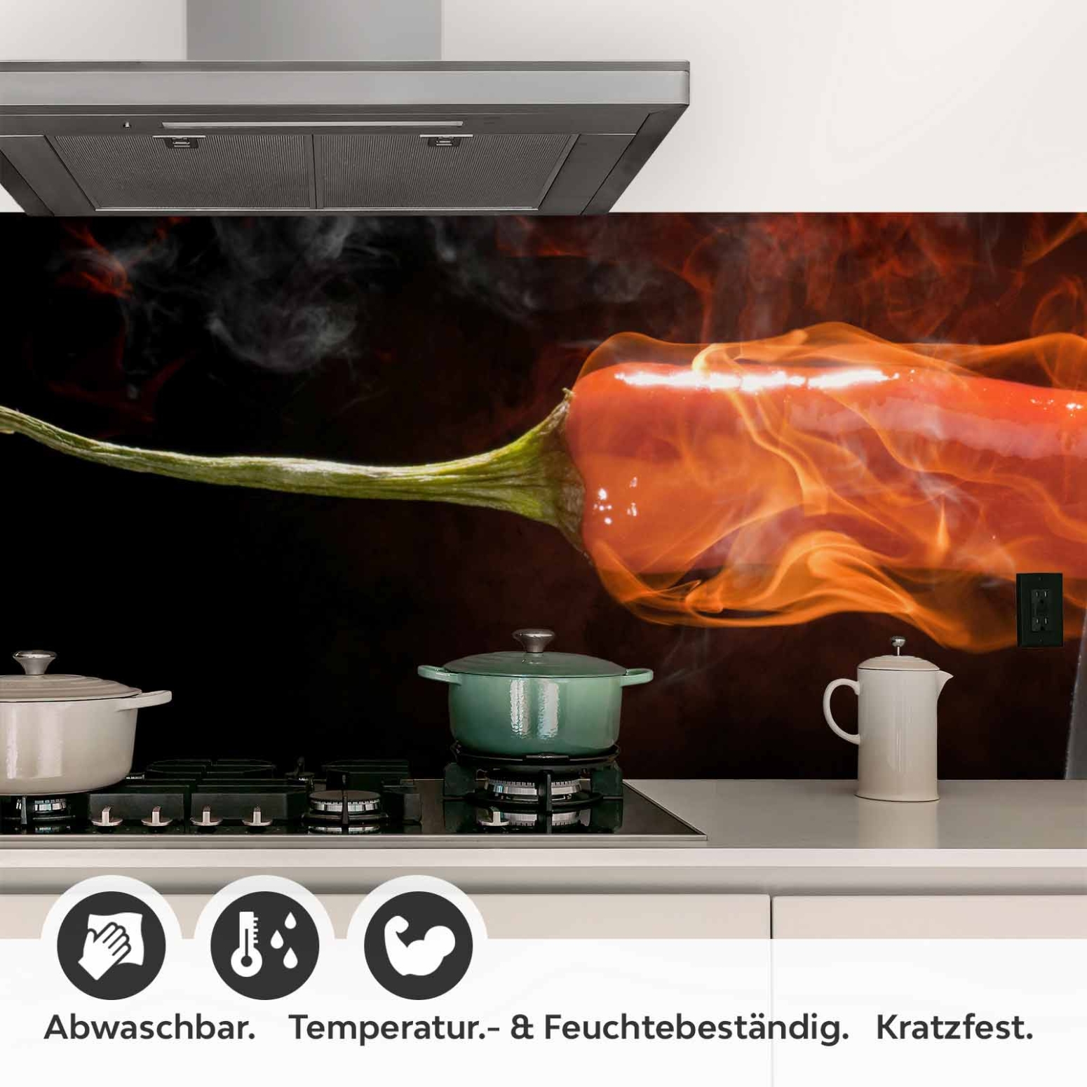 Küchenrückwand Folie Chilischote Detailbild 1