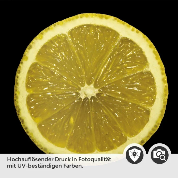 Küchenrückwand Folie Zitronenscheiben - Schwarz-Gelber Hingucker Detailbild 2