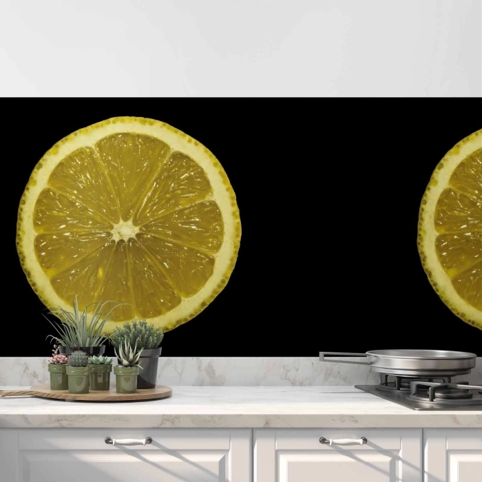 Küchenrückwand Folie Zitronenscheiben