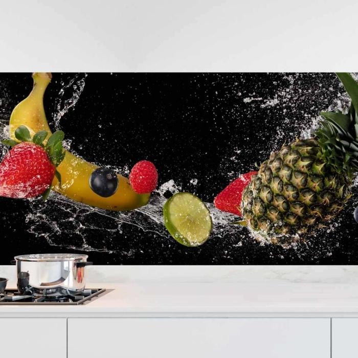 Küchenrückwand Folie Ananas, Kokos & Co. als Küchenhighlight