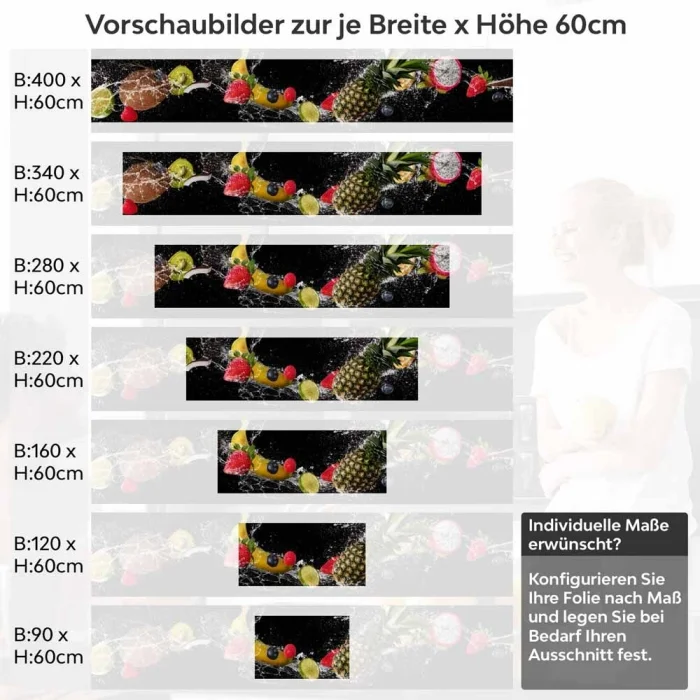Küchenrückwand Folie Ananas, Kokos & Co. als Küchenhighlight Höhe 60cm