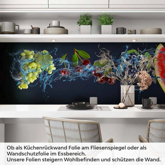 Küchenrückwand Folie Wassermelone & Früchtemix im Wasserspiel Artikelbild 1