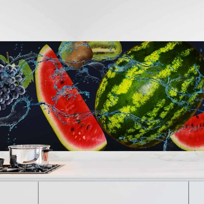 Küchenrückwand Folie Wassermelone & Früchtemix