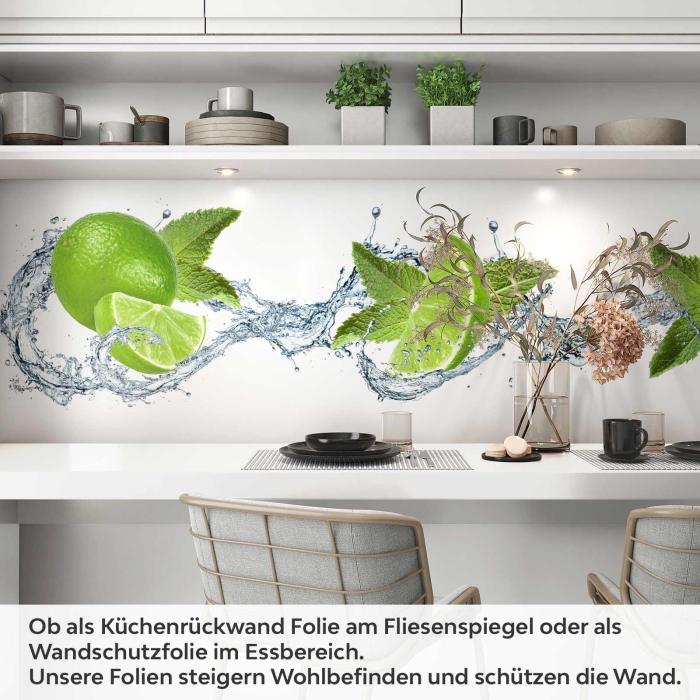 Küchenrückwand Folie Limetten Splash Artikelbild 1