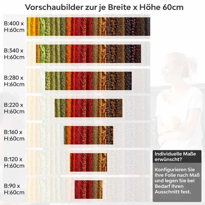 Küchenrückwand Folie Gewürzmischung - Aromatische Atmosphäre Höhe 60cm