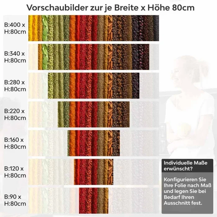 Küchenrückwand Folie Gewürzmischung - Aromatische Atmosphäre Höhe 80cm