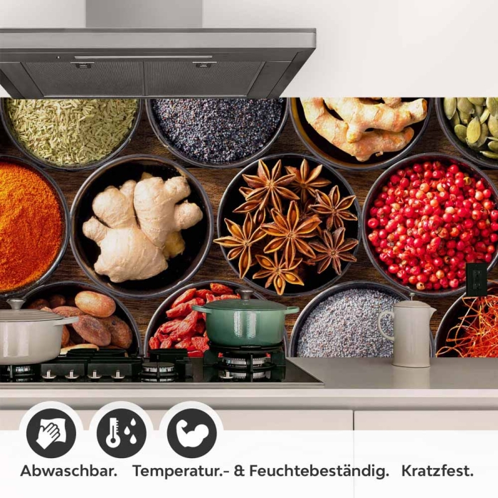 Küchenrückwand Folie Exotische Gewürze - Dekor für Genussliebhaber Detailbild 1