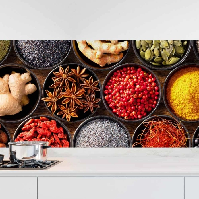 Küchenrückwand Folie Exotische Gewürze - Dekor für Genussliebhaber