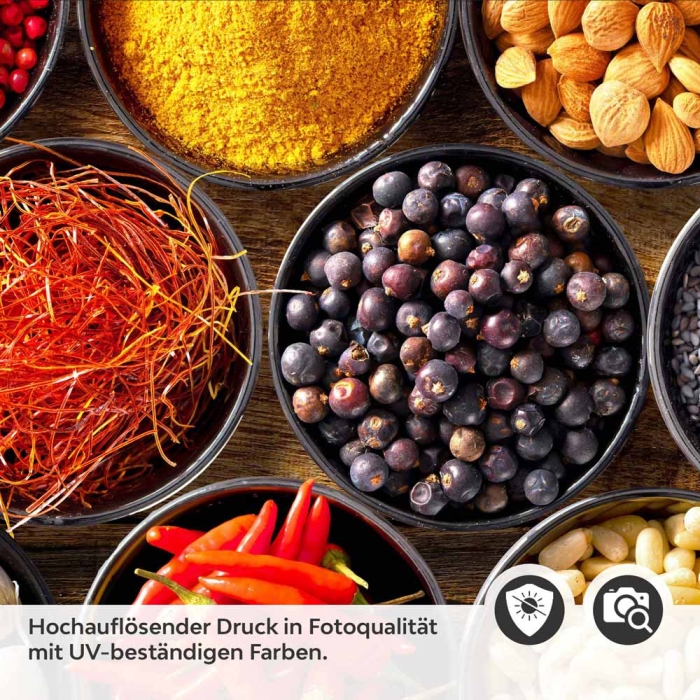 Küchenrückwand Folie Gewürze in Schalen - Intensives Küchenflair Detailbild 2