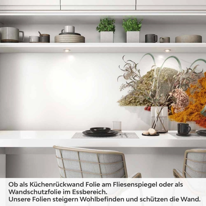 Küchenrückwand Folie Farbige Gewürzvielfalt in Glas Artikelbild 1