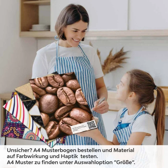 Küchenrückwand Folie Kaffeearoma - Meer an Bohnen A4 Muster