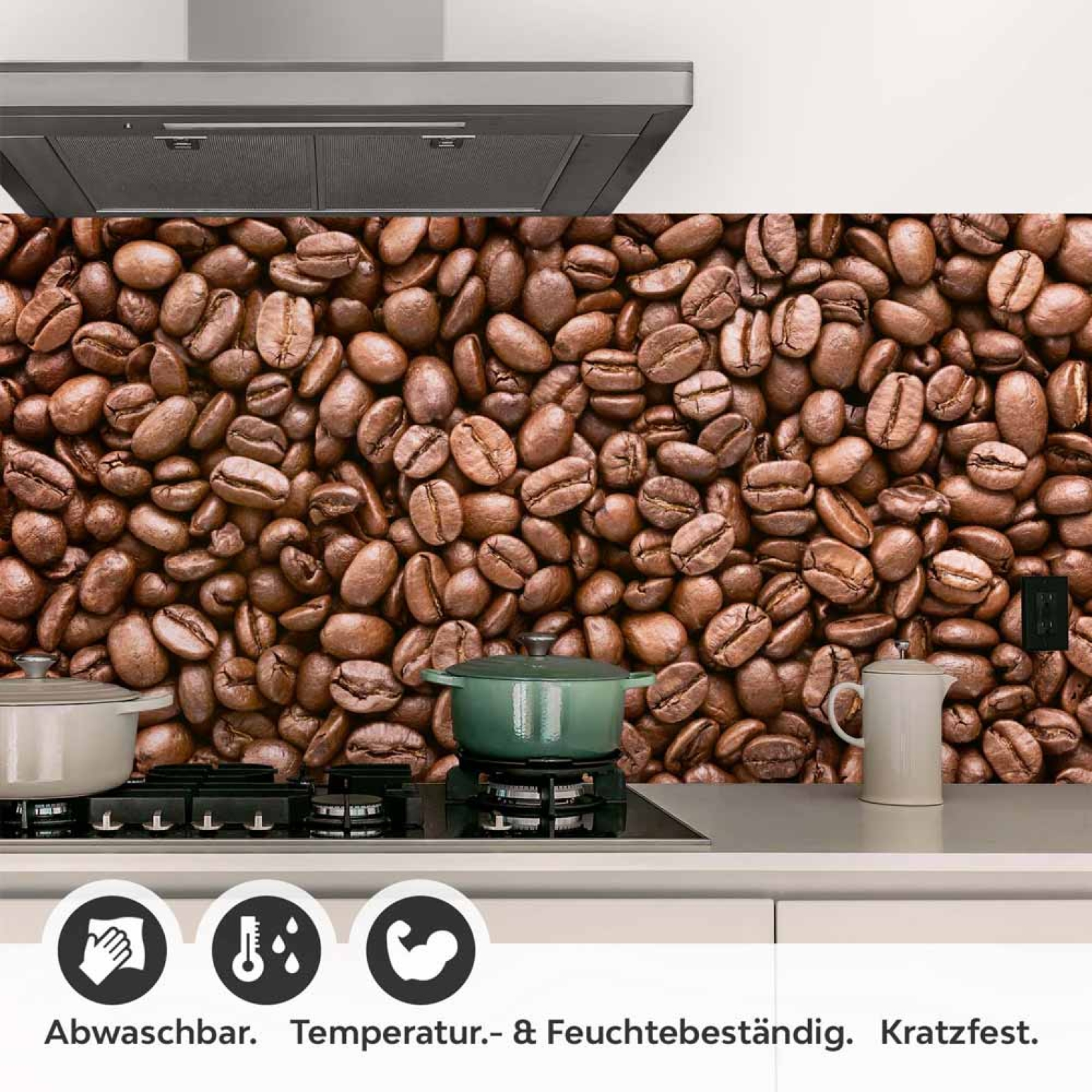 Küchenrückwand Folie Kaffeearoma - Meer an Bohnen Detailbild 1