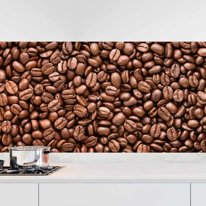 Küchenrückwand Folie Kaffeearoma - Meer an Bohnen