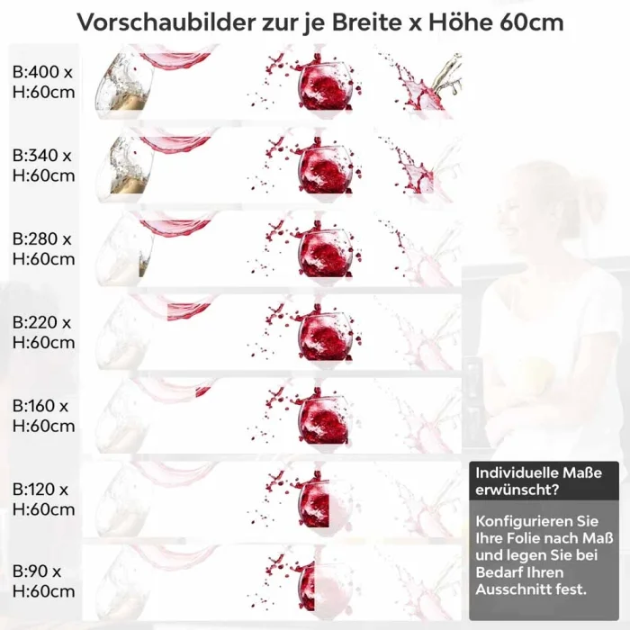 Küchenrückwand Folie Spritzender Wein - Weingenuss für die Küche Höhe 60cm