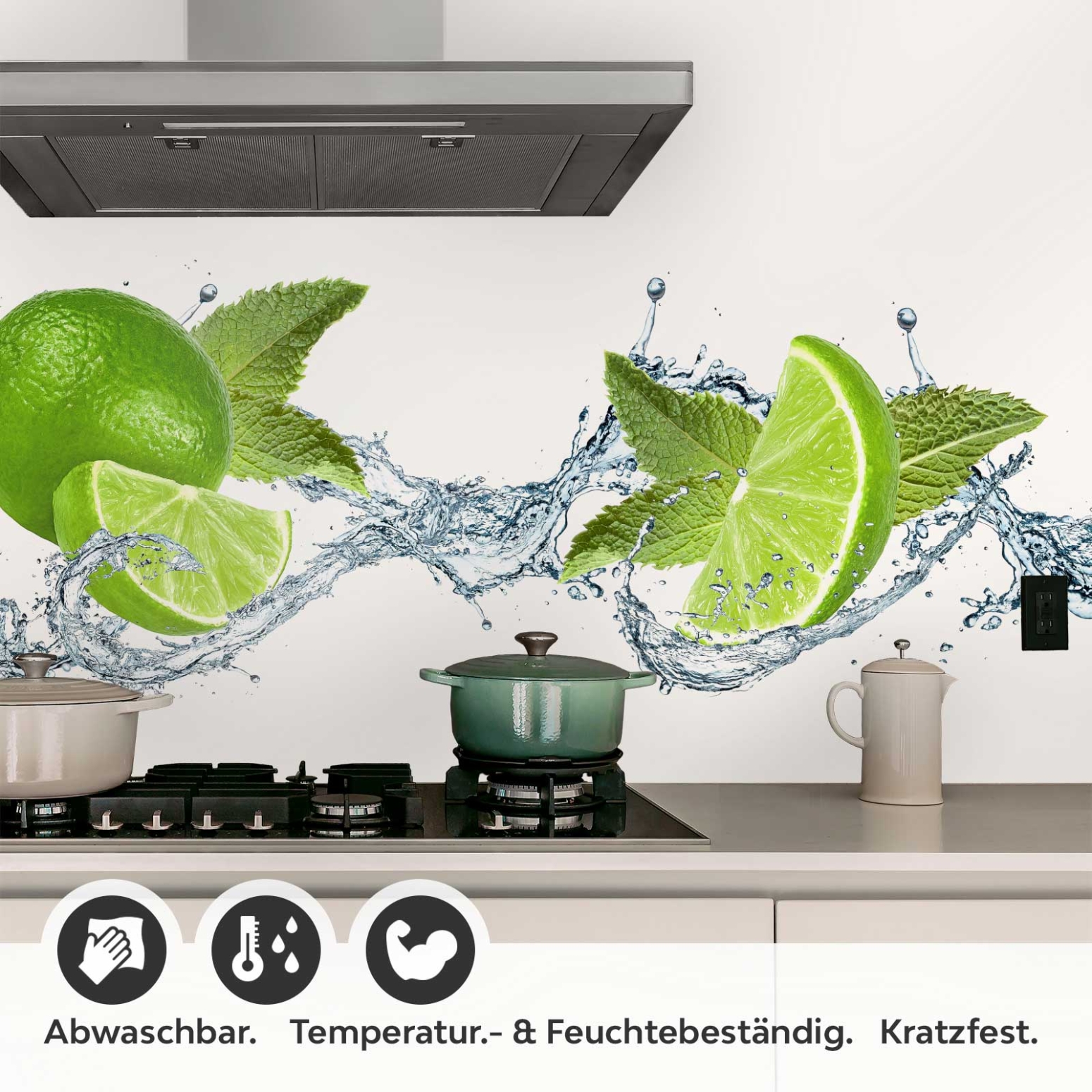 Küchenrückwand Folie Limetten Splash Detailbild 1
