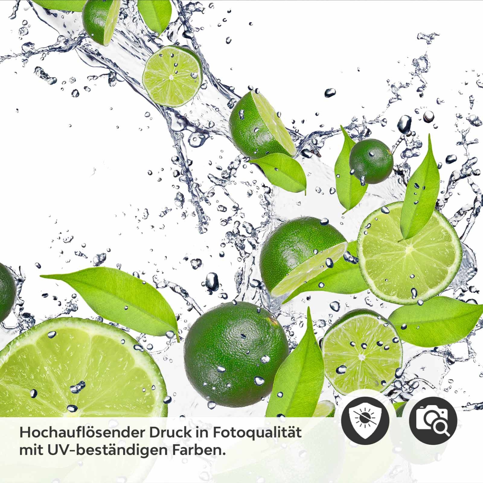 Küchenrückwand Folie spritzige Limetten Detailbild 2