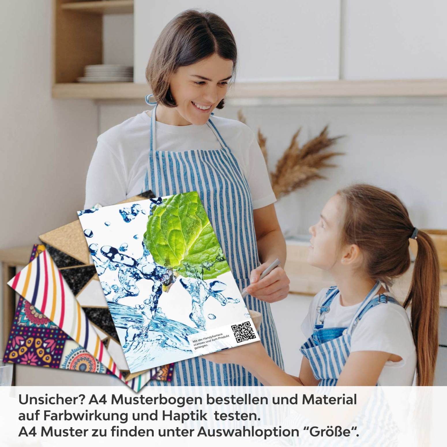 Küchenrückwand Folie spritzige Limetten & Minzen A4 Muster