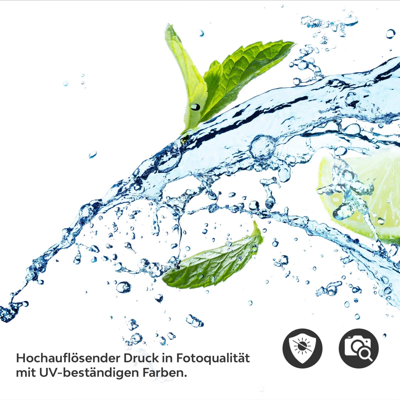 Küchenrückwand Folie spritzige Limetten & Minzen Detailbild 2