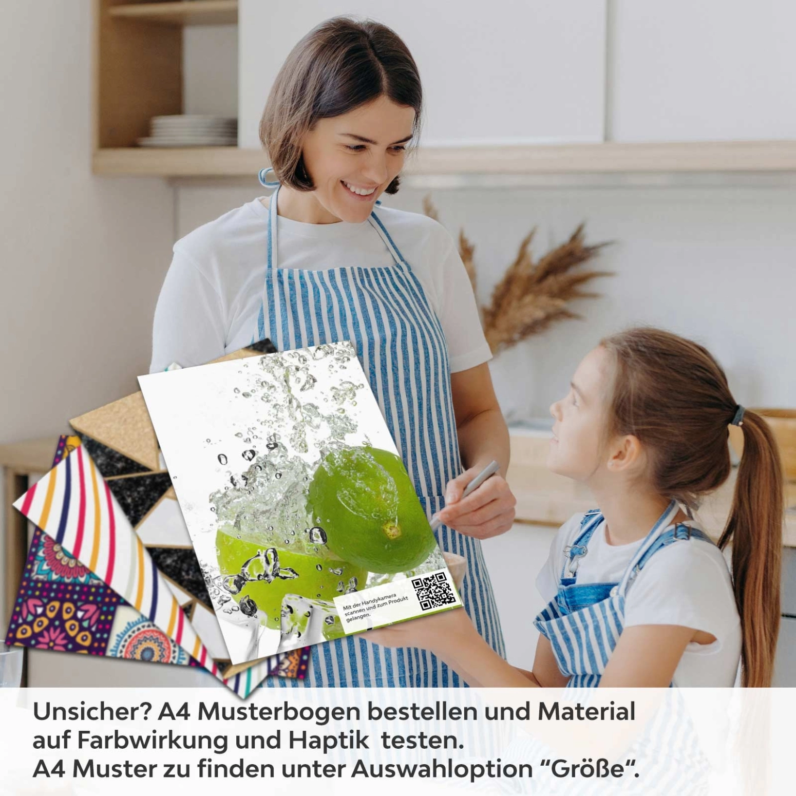 Küchenrückwand Folie Lime Splash A4 Muster