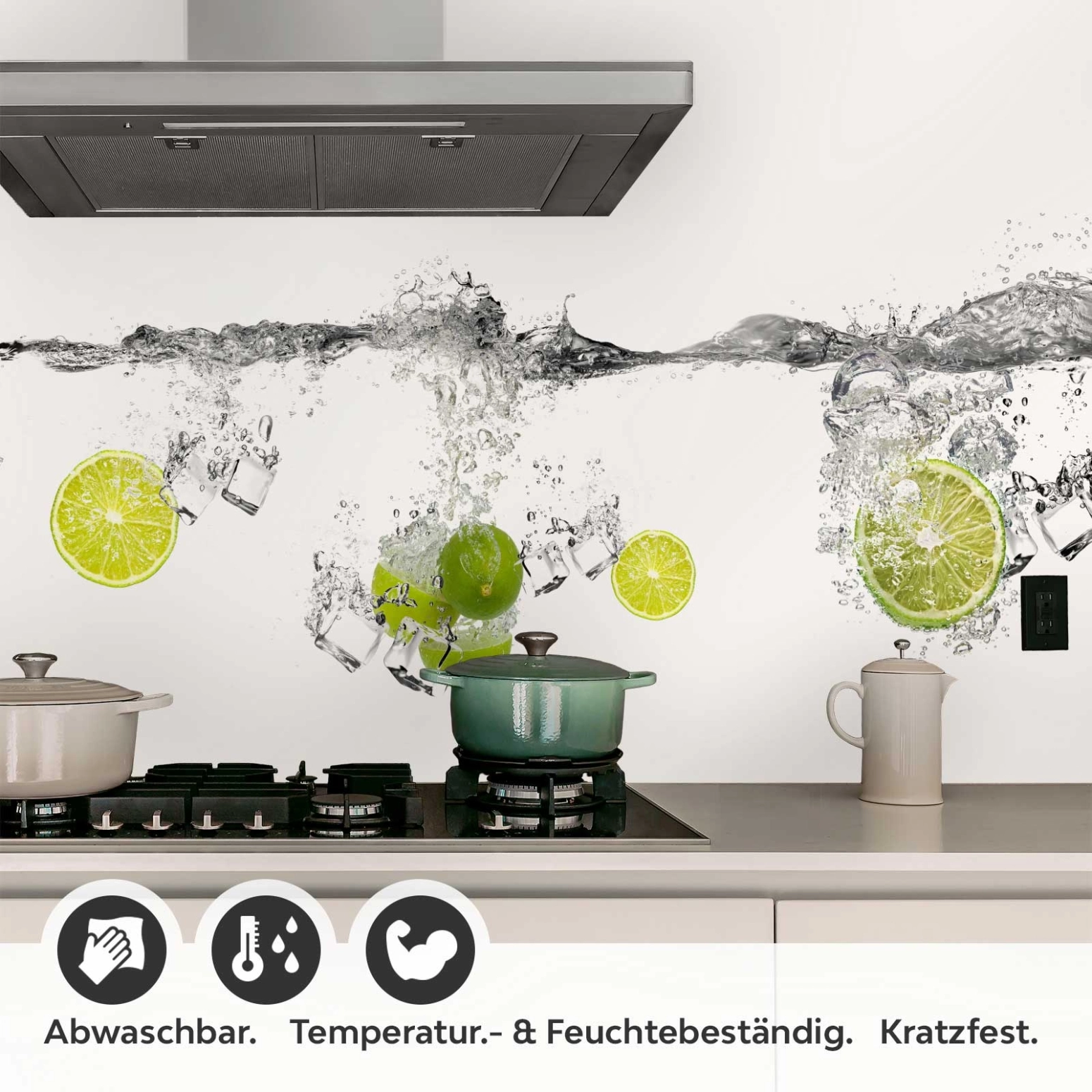 Küchenrückwand Folie Lime Splash Detailbild 1