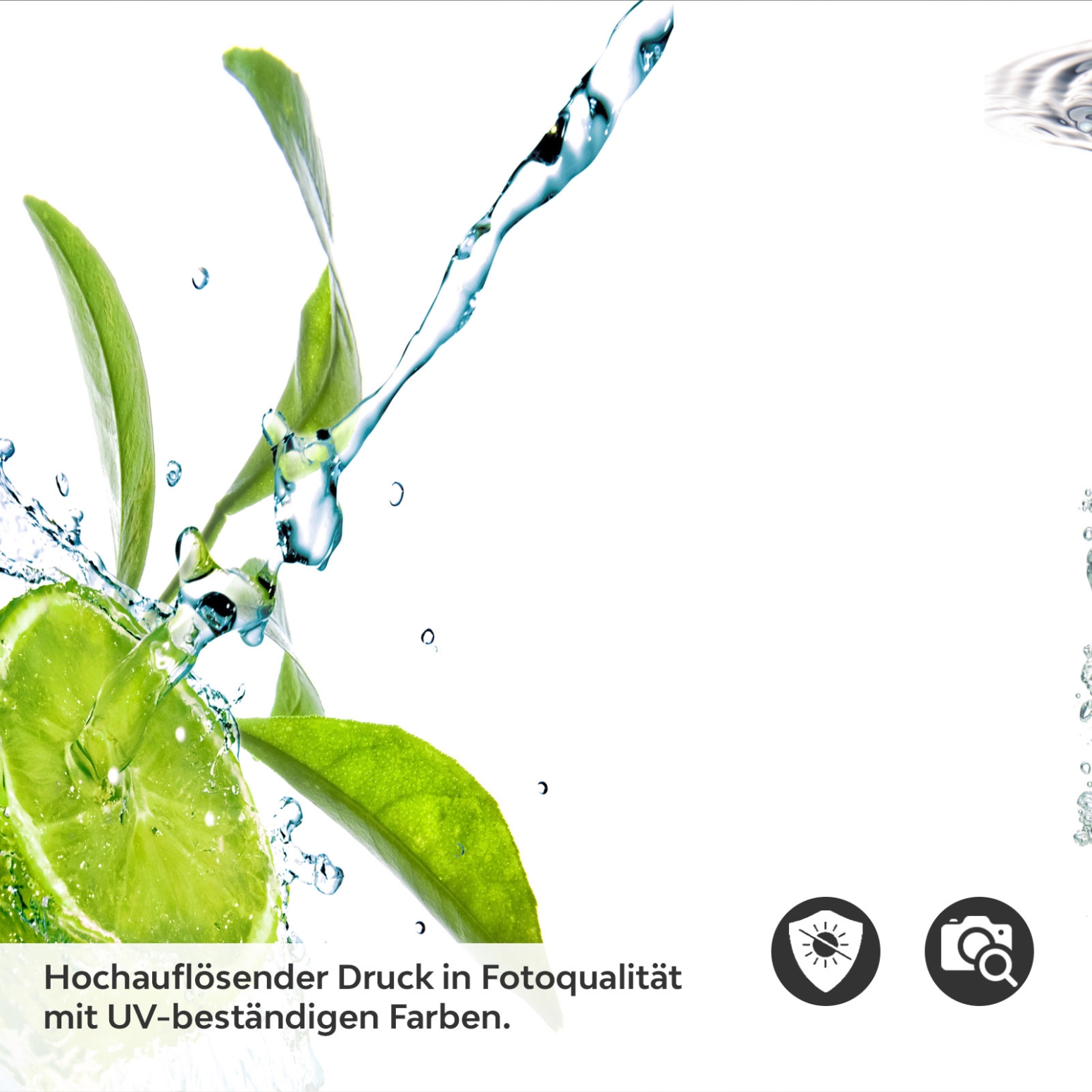 Küchenrückwand Folie Limetten Wasser Splash Detailbild 2