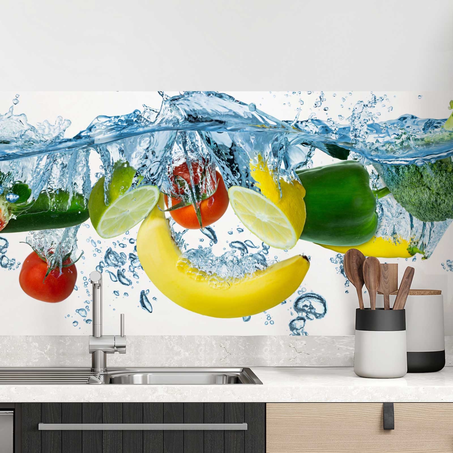 Küchenrückwand Folie Obst Splash