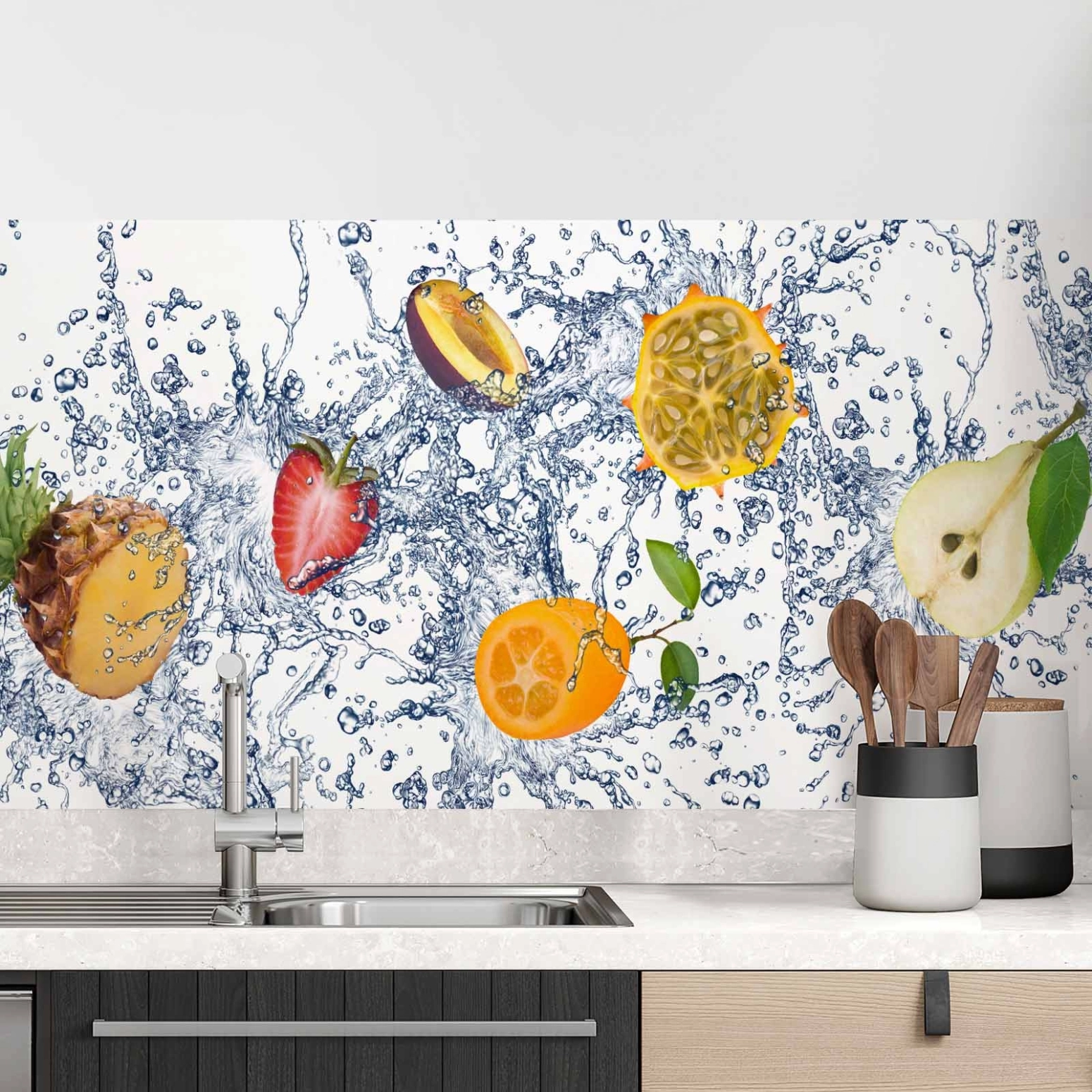 Küchenrückwand Folie Splashy Fruits