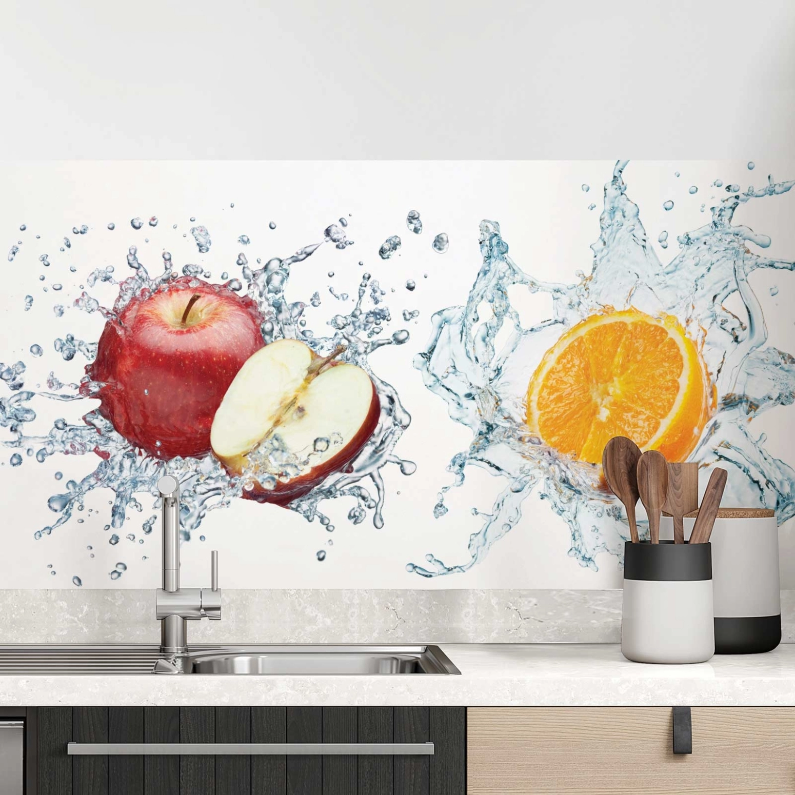 Küchenrückwand Folie spritziger Früchtemix