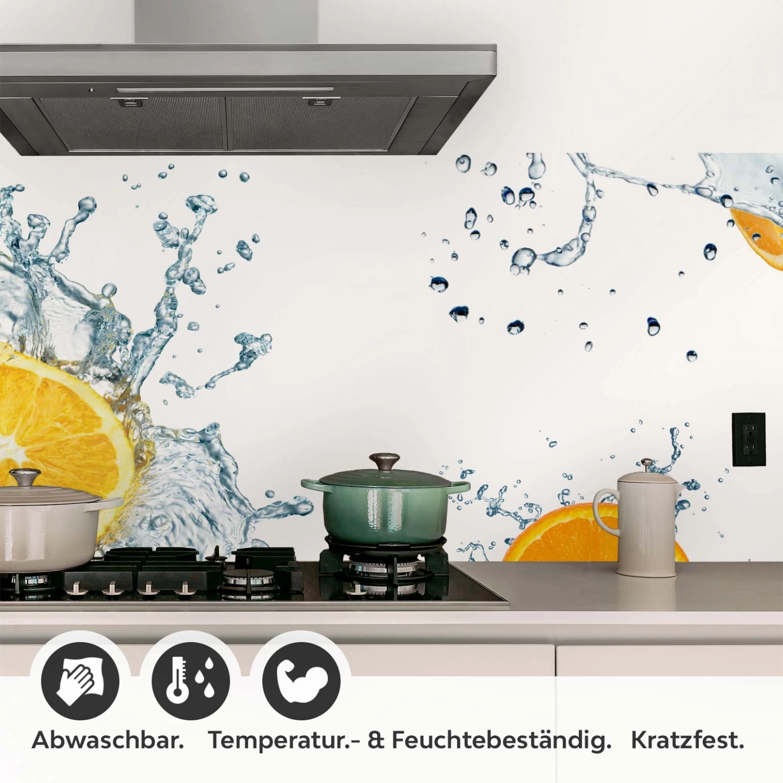 Küchenrückwand Folie Orangen Splash Detailbild 1
