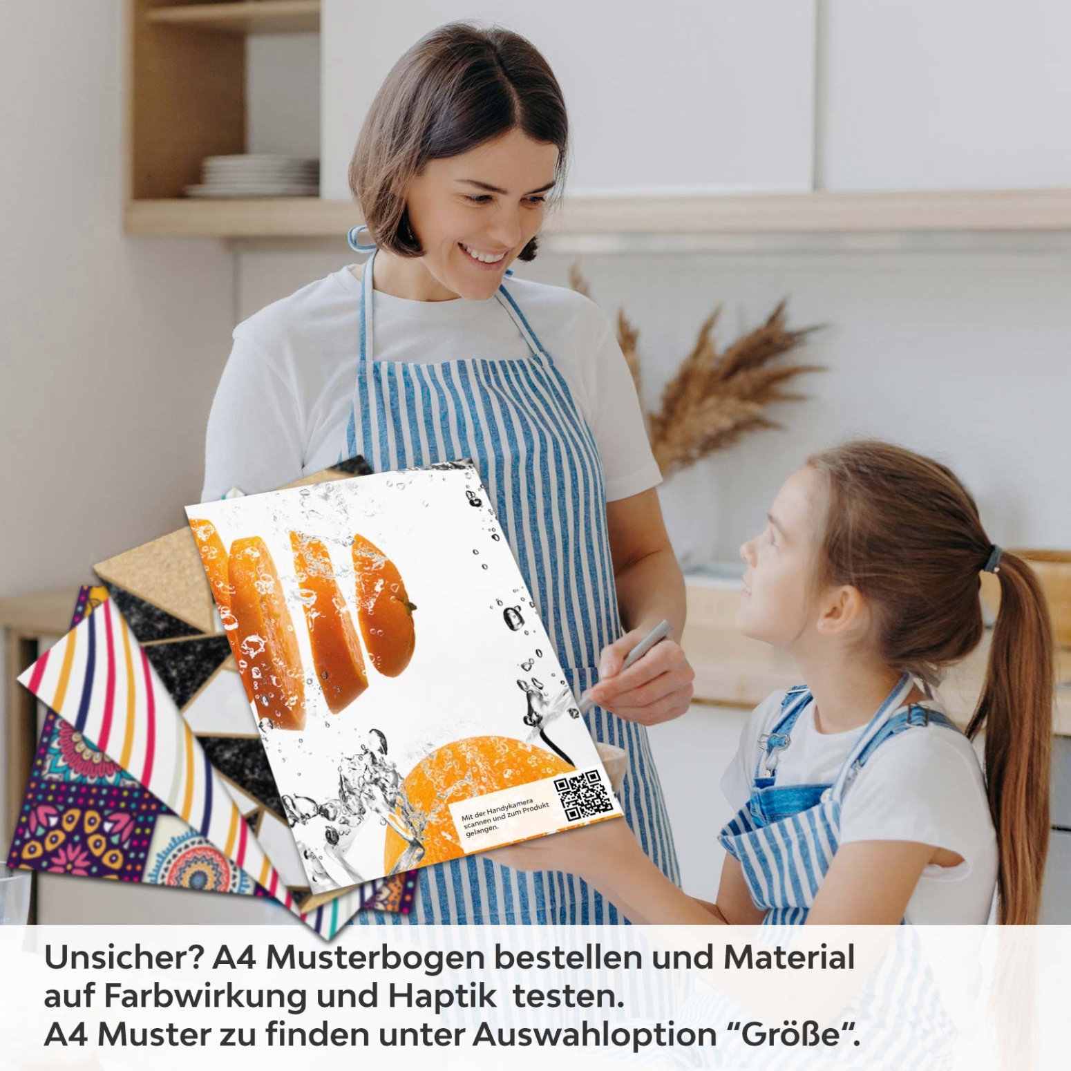 Küchenrückwand Folie Orangen Mix A4 Muster