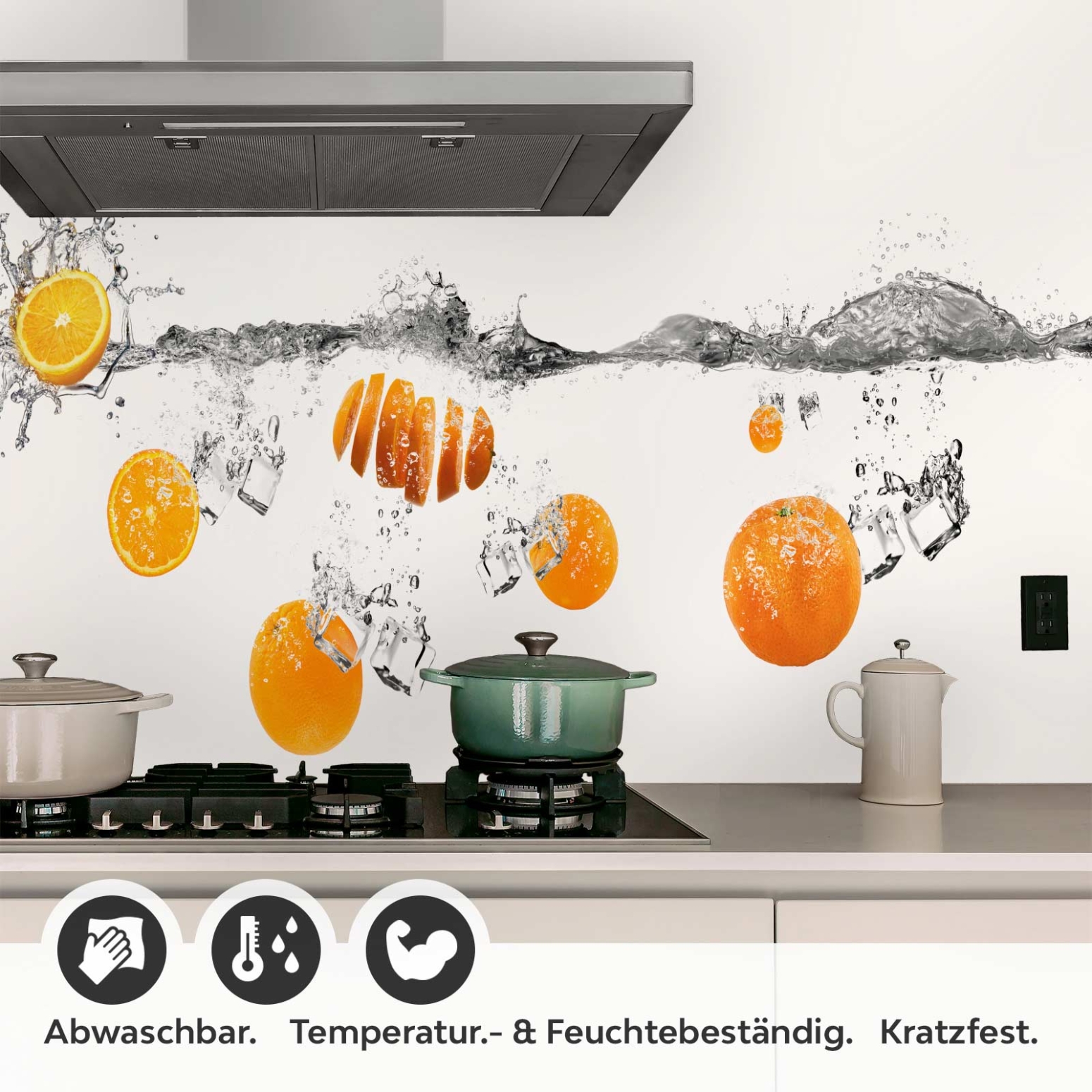 Küchenrückwand Folie Orangen Mix Detailbild 1