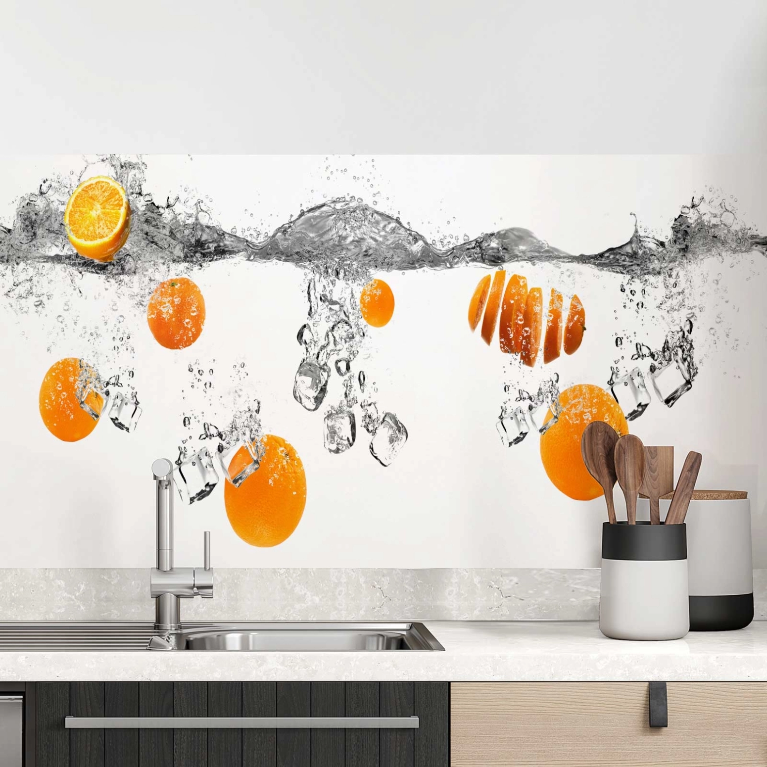 Küchenrückwand Folie Orangen Mix