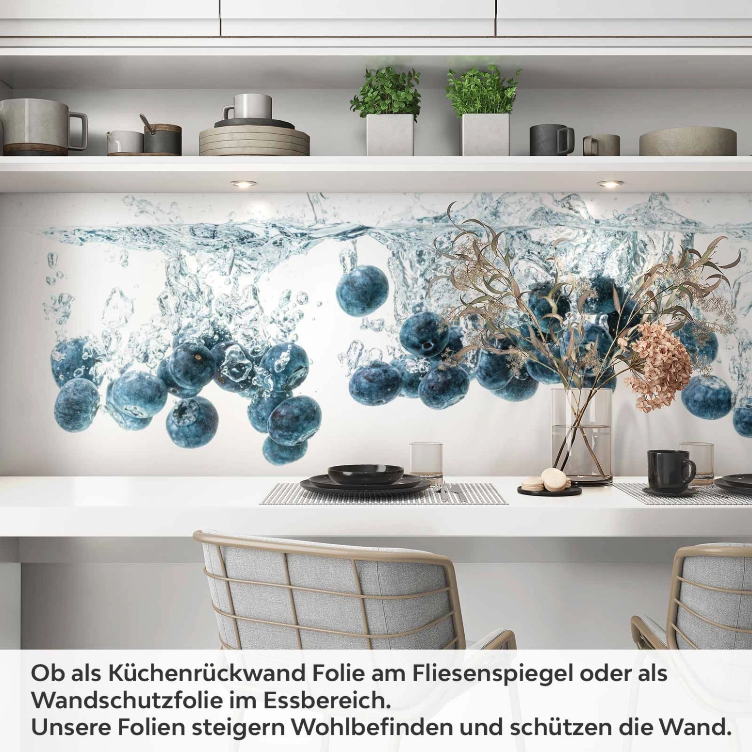 Küchenrückwand Folie Blaubeeren Splash Artikelbild 1